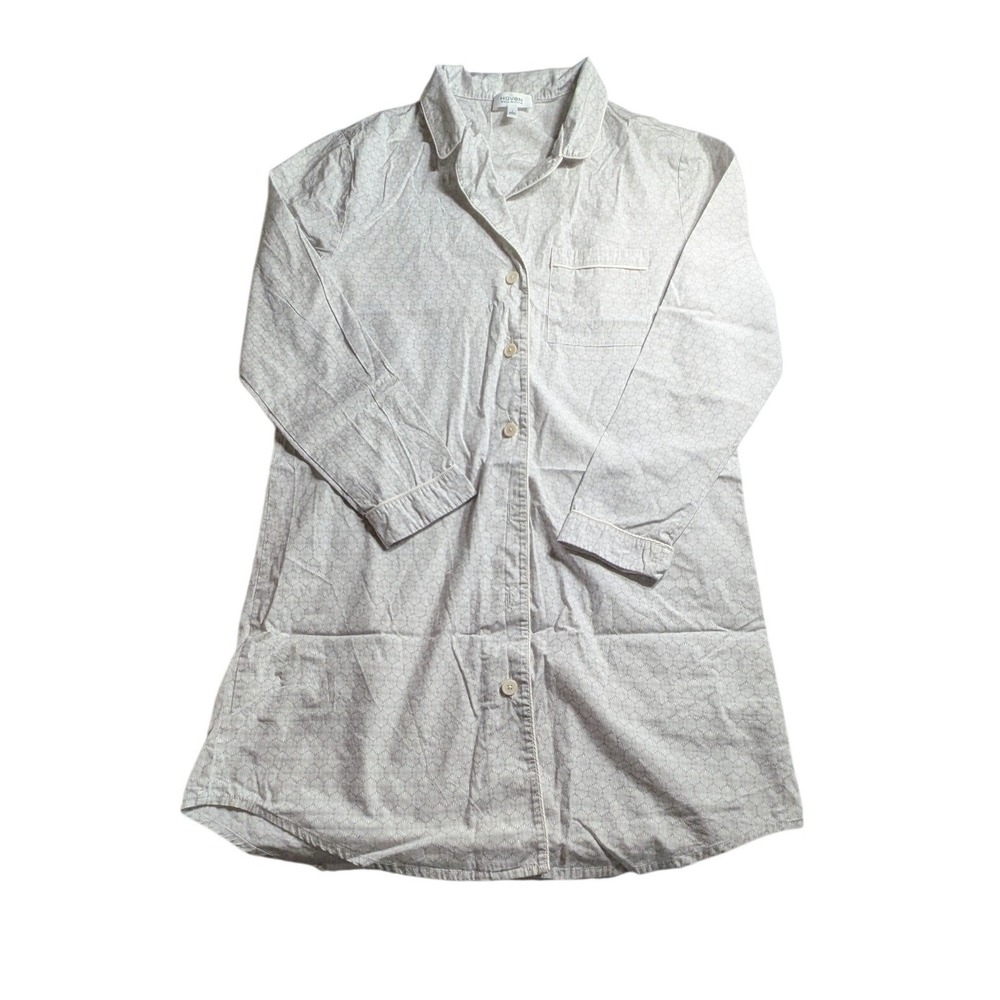 Haven WW Button-Front Sleep Shirt Nightgown - White